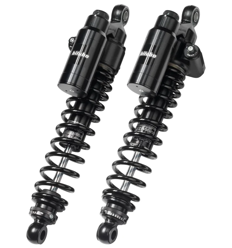 Bitubo Suspension K0039WMT22V2, WMT2 Twinshocks Adj.: Spring Preload, Reb., Comp., Length 360mm, Piggyback Tank Dark Edition