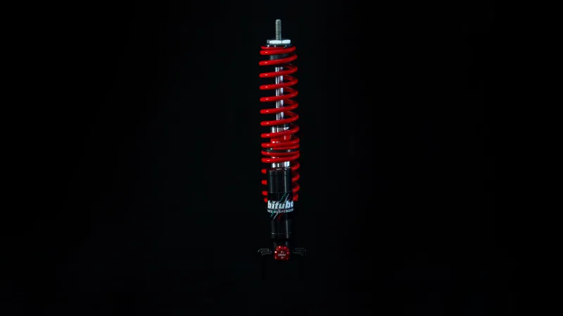 Bitubo Suspension PV027YLV01, YLV0 Monoshock Rear Adjustable: Spring Preload, Compression, Red Spring