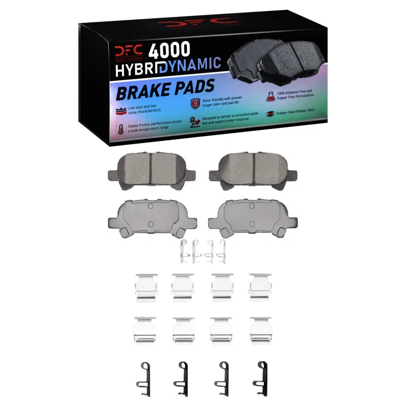 DFC 4000-0828-02, 00-04 Toyota Avalon Rear 4000 HybriDynamic Brake Pads and Hardware Kit