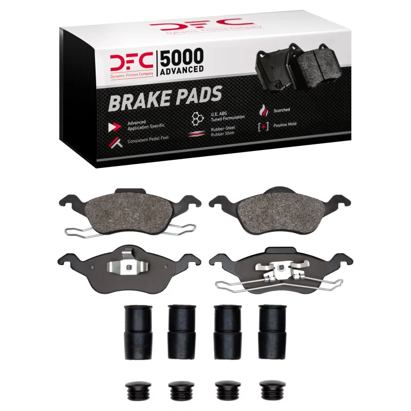 DFC 1551-0816-01, 00-04 Ford Focus Front 5000 Advanced Semi Metallic Brake Pads and Hardware Kit