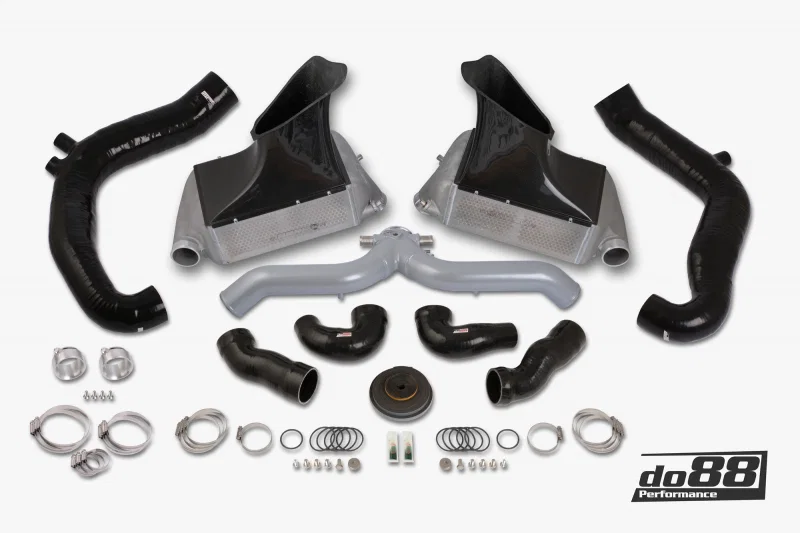 do88 BIG-130SI-169, 10-12 Porsche 911 Turbo/Turbo S (997.2) BigPack Intercooler Kit w/Silver Pipe + Inlets