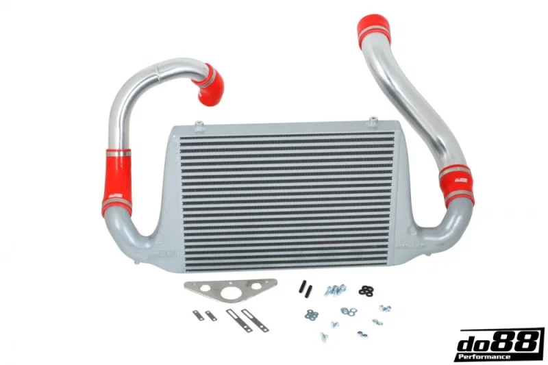 do88 BIG-170-R, 87-93 SAAB 900 Turbo BigPack Front Mount Intercooler Kit w/Red Hoses