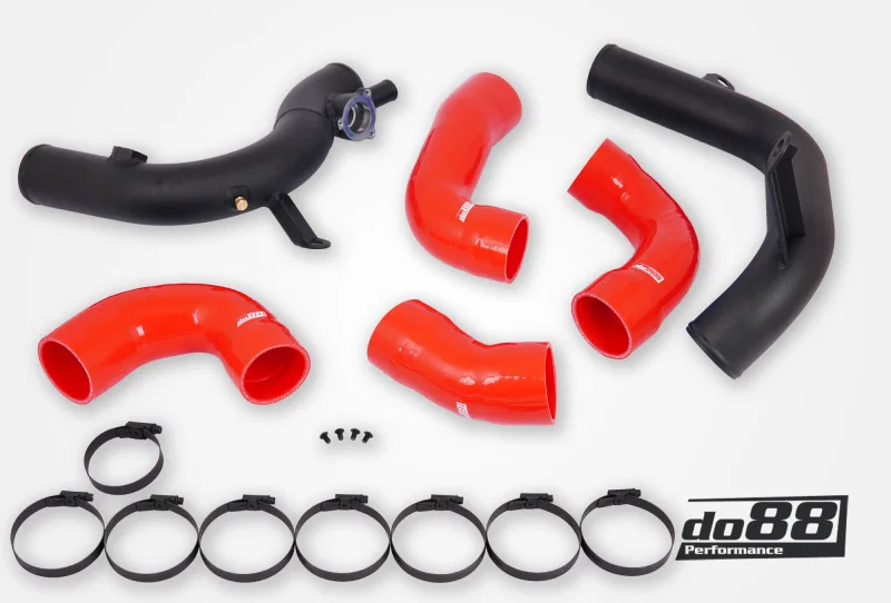 do88 TR-340-OE-1-R, VAG 2.0 TSI EA888 Gen4 (300hp+) OEM Intercooler Pressure Pipes Red Hoses