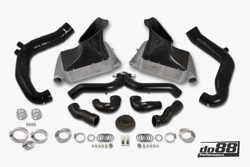 do88 BIG-130SV-169, 10-12 Porsche 911 Turbo/Turbo S (997.2) BigPack Intercooler Kit w/Black Pipe + Inlets