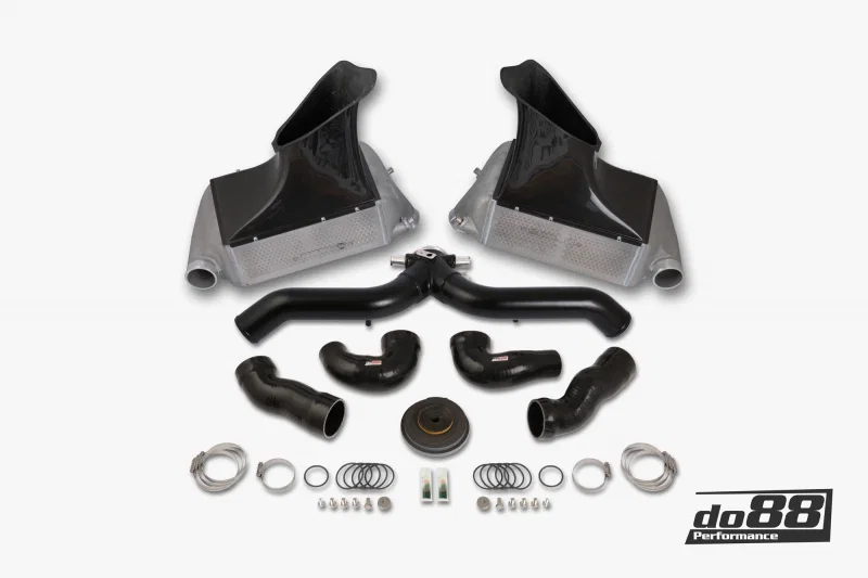 do88 BIG-130SV, 10-12 Porsche 911 Turbo/Turbo S (997.2) BigPack Intercooler Kit w/Black Pipe