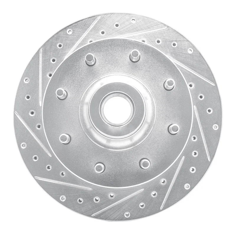 R1 Concepts 631-40075L, R1 94-97 Dodge B200 / B200 Van / B250 Front Left Drilled & Slotted Silver Brake Rotor