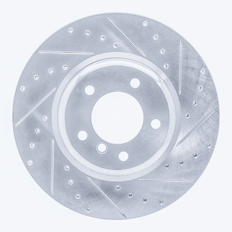 R1 Concepts 631-31085R, R1 06-13 BMW 330I Front Right Drilled & Slotted Silver Brake Rotor