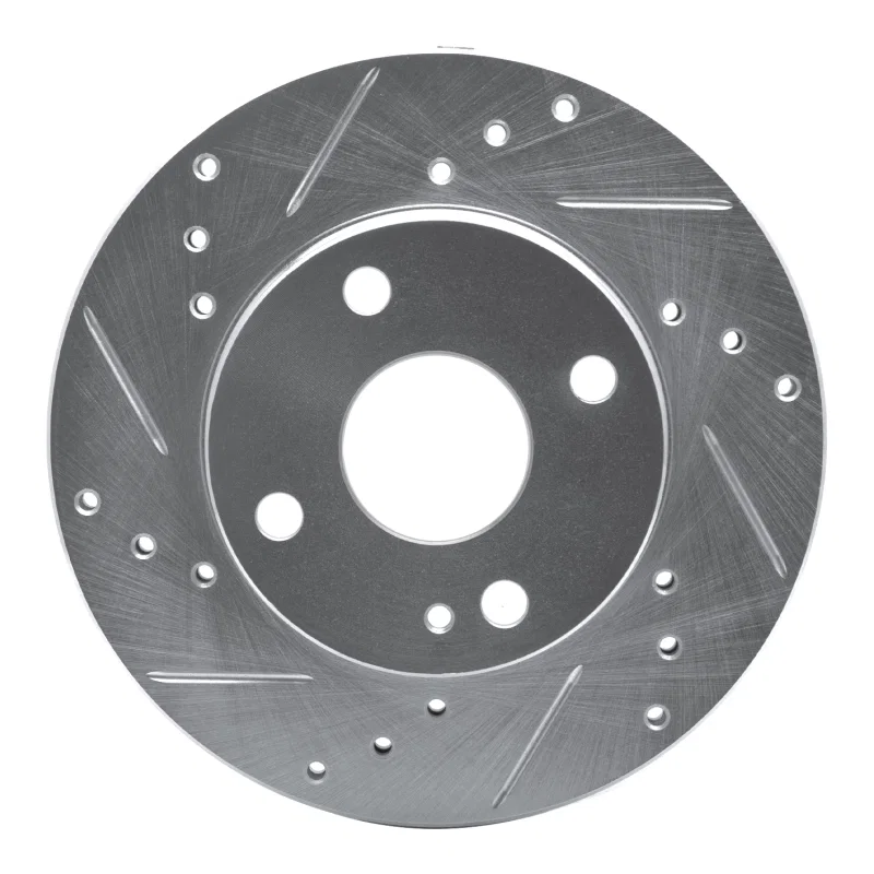 R1 Concepts 631-80022L, R1 90-93 Mazda Miata Front Left Drilled & Slotted Silver Brake Rotor