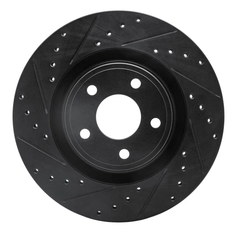 R1 Concepts 633-47037L, R1 07-10 Chevrolet Cobalt Front Left Drilled & Slotted Black Brake Rotor