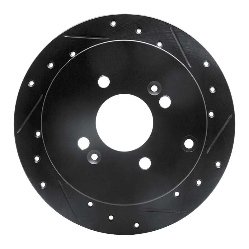 R1 Concepts 633-03002R, R1 06-12 Dodge Attitude (Mexico) Rear Right Drilled & Slotted Black Brake Rotor