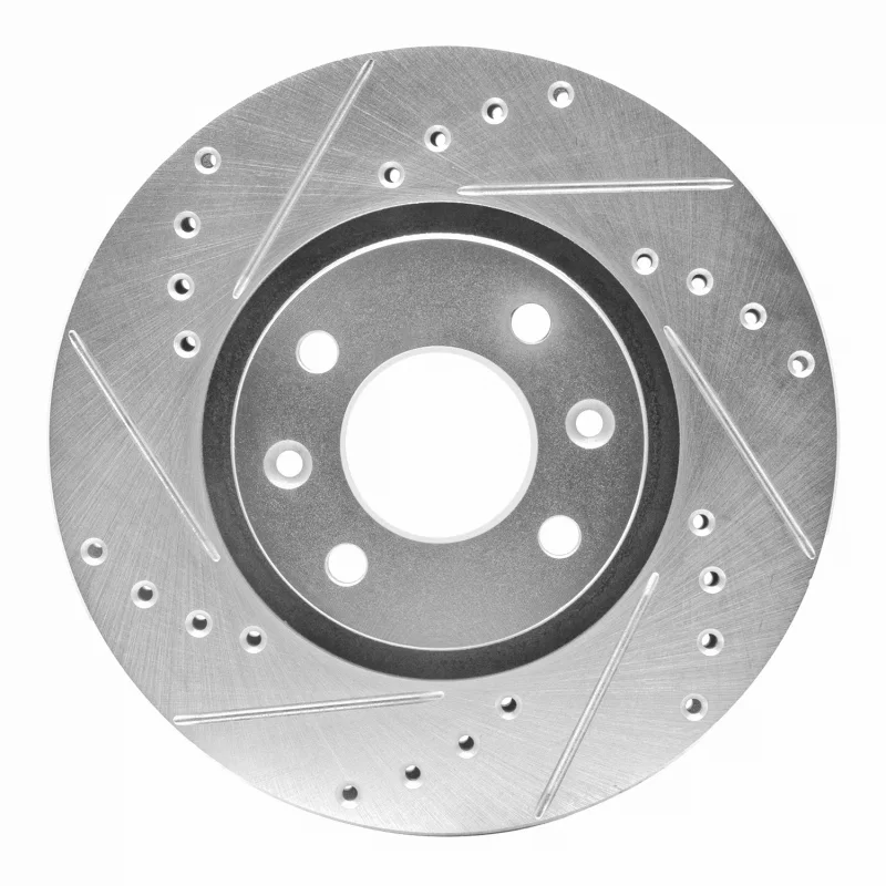 R1 Concepts 631-41000L, R1 88-89 Eagle Medallion Front Left Drilled & Slotted Silver Brake Rotor