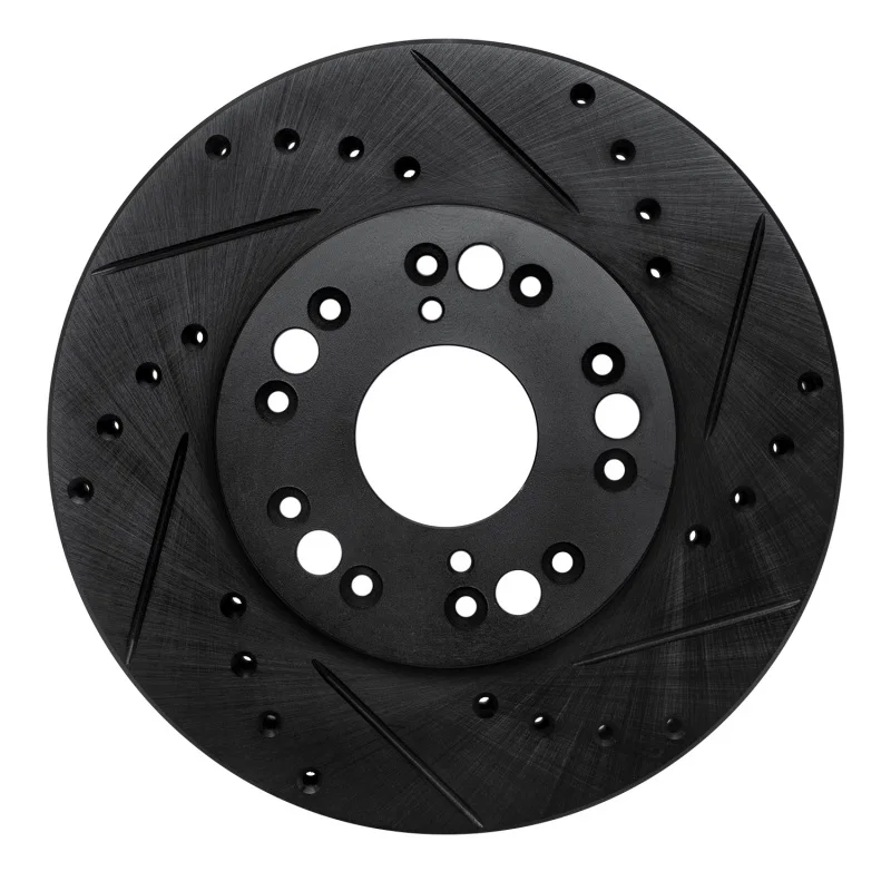R1 Concepts 633-75000R, R1 90-90 Lexus LS400 Front Right Drilled & Slotted Black Brake Rotor