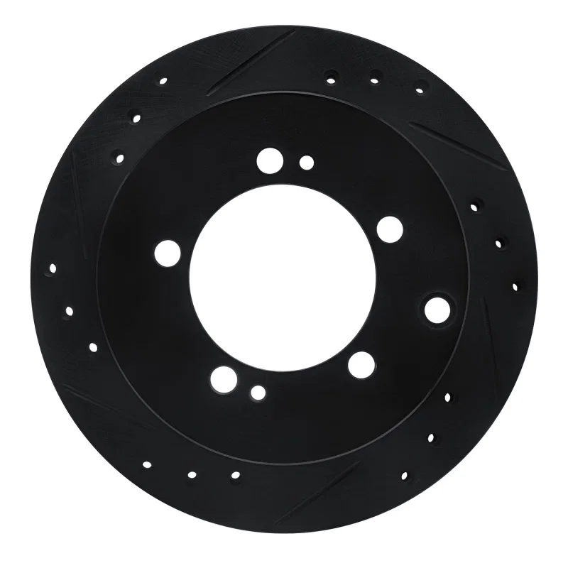 R1 Concepts 633-72016L, R1 91-99 Dodge STEALTH Rear Left Drilled & Slotted Black Brake Rotor