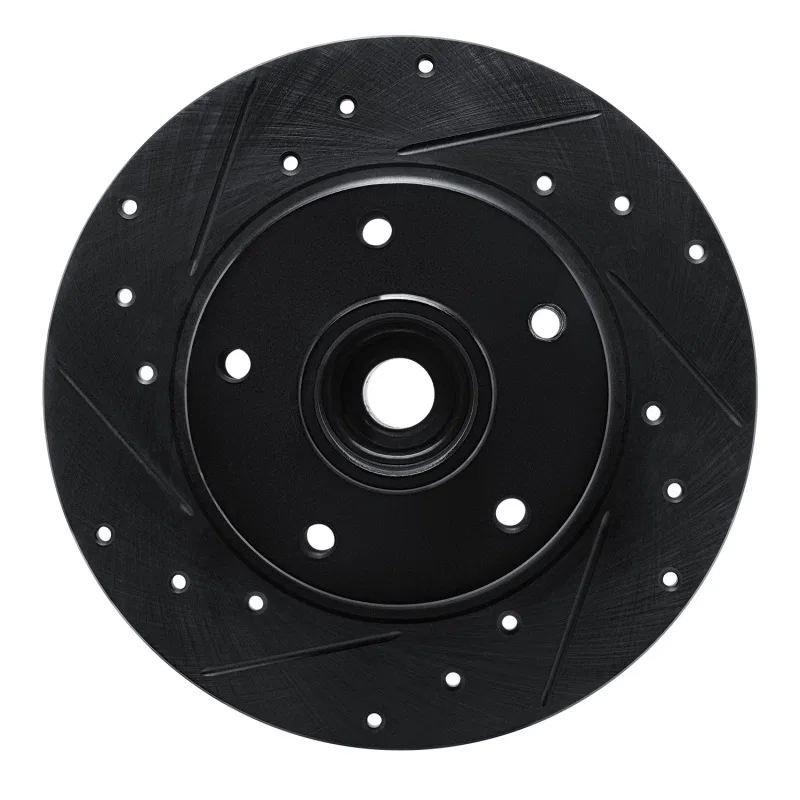 R1 Concepts 633-92083L, R1 11-15 Renault Fluence (Mexico) Rear Left Drilled & Slotted Black Brake Rotor