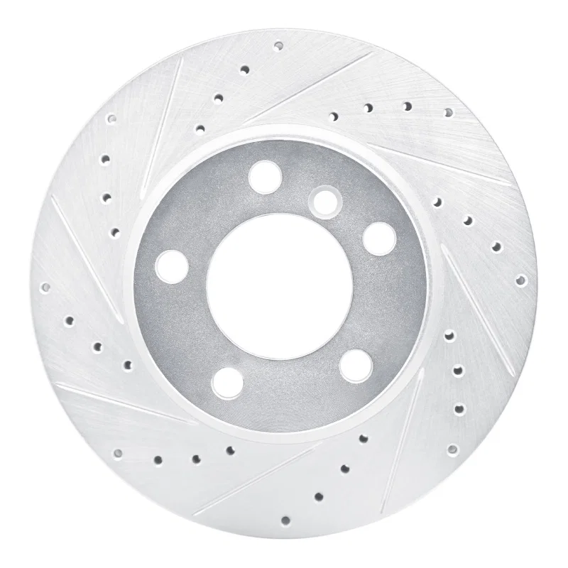 R1 Concepts 631-92099L, R1 12-20 BMW 118i (Mexico) Front Left Drilled & Slotted Silver Brake Rotor