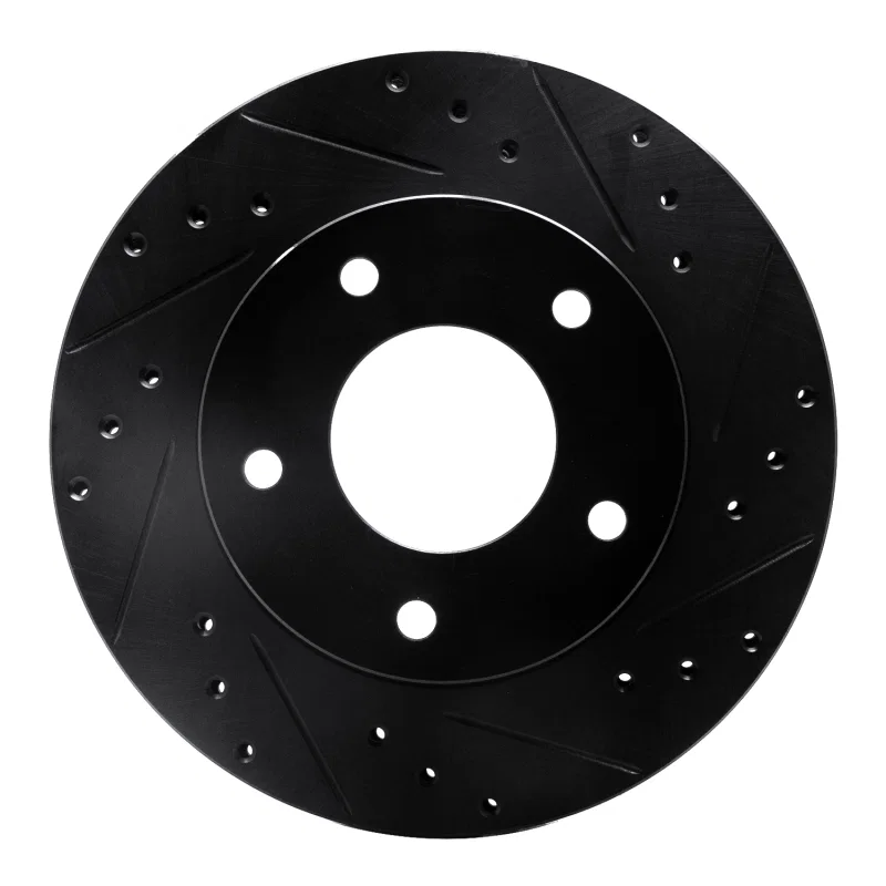 R1 Concepts 633-45001R, R1 77-80 Buick LeSabre Rear Right Drilled & Slotted Black Brake Rotor