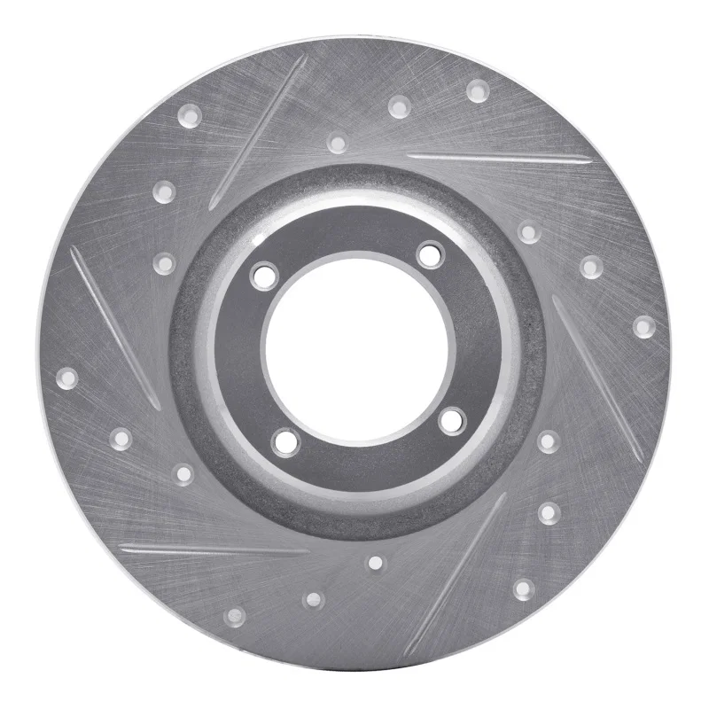 R1 Concepts 631-14001L, R1 75-80 Triumph TR7 Front Left Drilled & Slotted Silver Brake Rotor