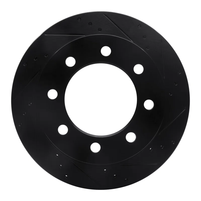 R1 Concepts 633-40103R, R1 03-08 Dodge Ram 3500 Rear Right Drilled & Slotted Black Brake Rotor
