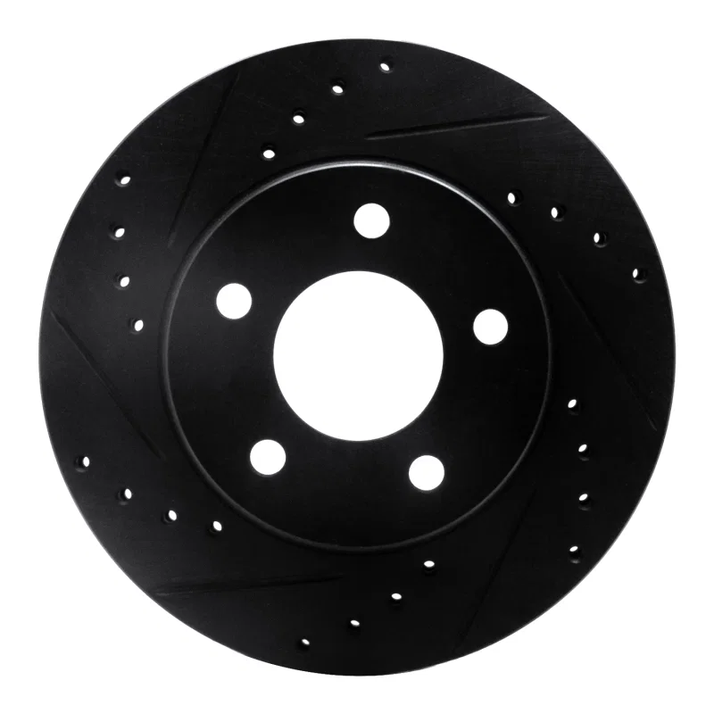 R1 Concepts 633-45021L, R1 01-07 Buick Rendezvous Front Left Drilled & Slotted Black Brake Rotor