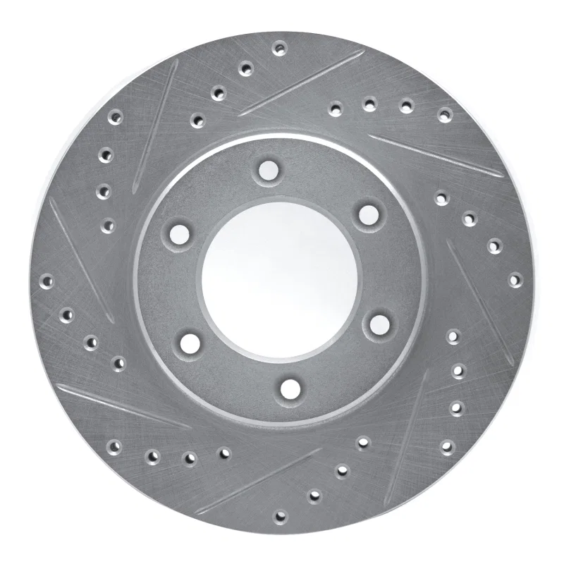 R1 Concepts 631-76118L, R1 93-98 Toyota T100 Front Left Drilled & Slotted Silver Brake Rotor