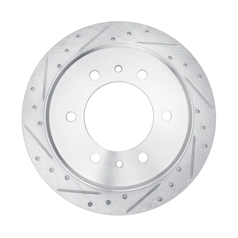 R1 Concepts 631-63174L, R1 19-25 Freightliner SprintER 2500 Rear Left Drilled & Slotted Silver Brake Rotor