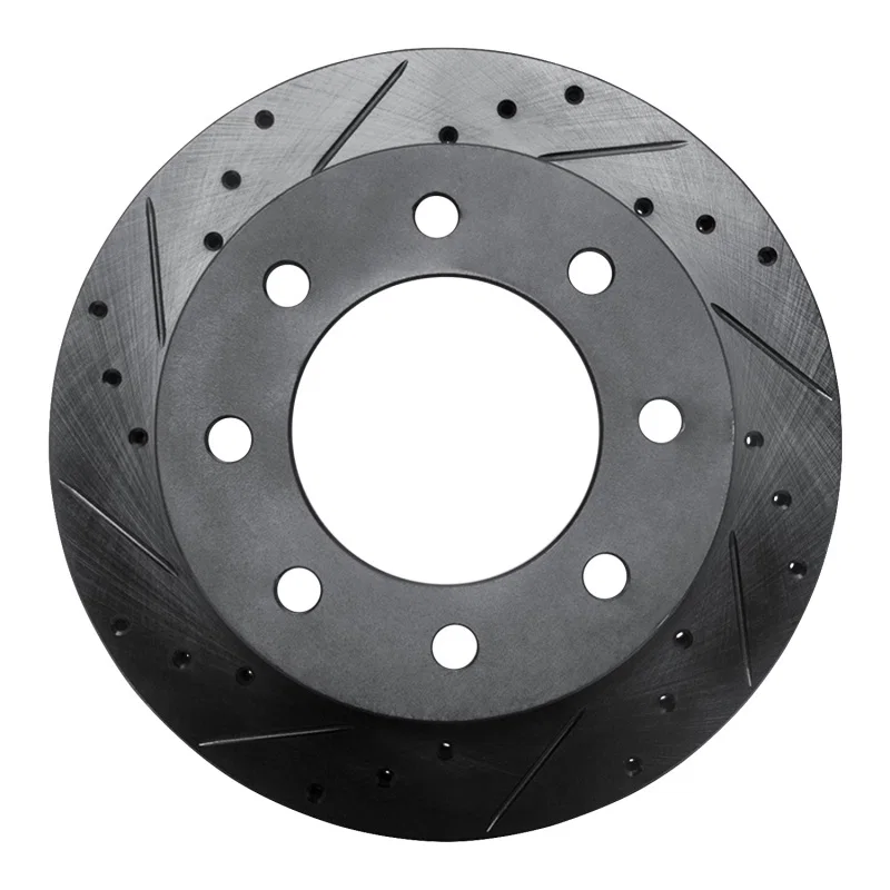 R1 Concepts 633-48048L, R1 03-05 Chevrolet Silverado 1500 Rear Left Drilled & Slotted Black Brake Rotor
