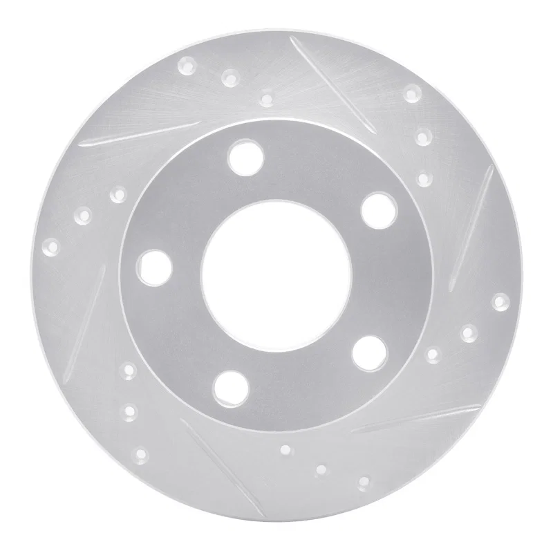 R1 Concepts 631-73002R, R1 80-91 Audi 5000S Rear Right Drilled & Slotted Silver Brake Rotor