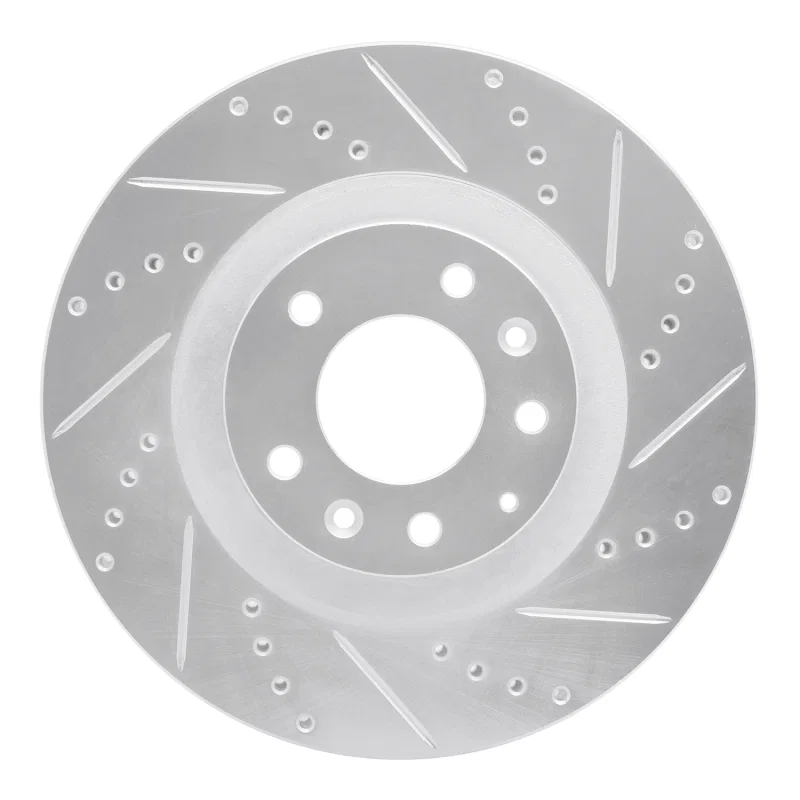 R1 Concepts 631-80069R, R1 07-15 Mazda CX-9 Front Right Drilled & Slotted Silver Brake Rotor