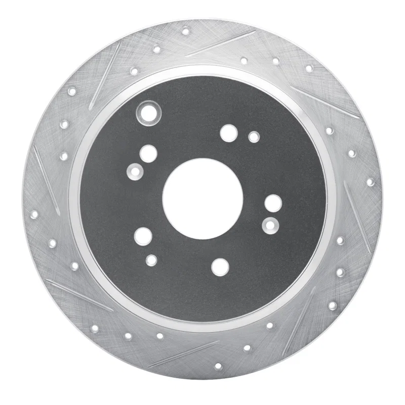 R1 Concepts 631-59047L, R1 02-04 Honda Odyssey Rear Left Drilled & Slotted Silver Brake Rotor
