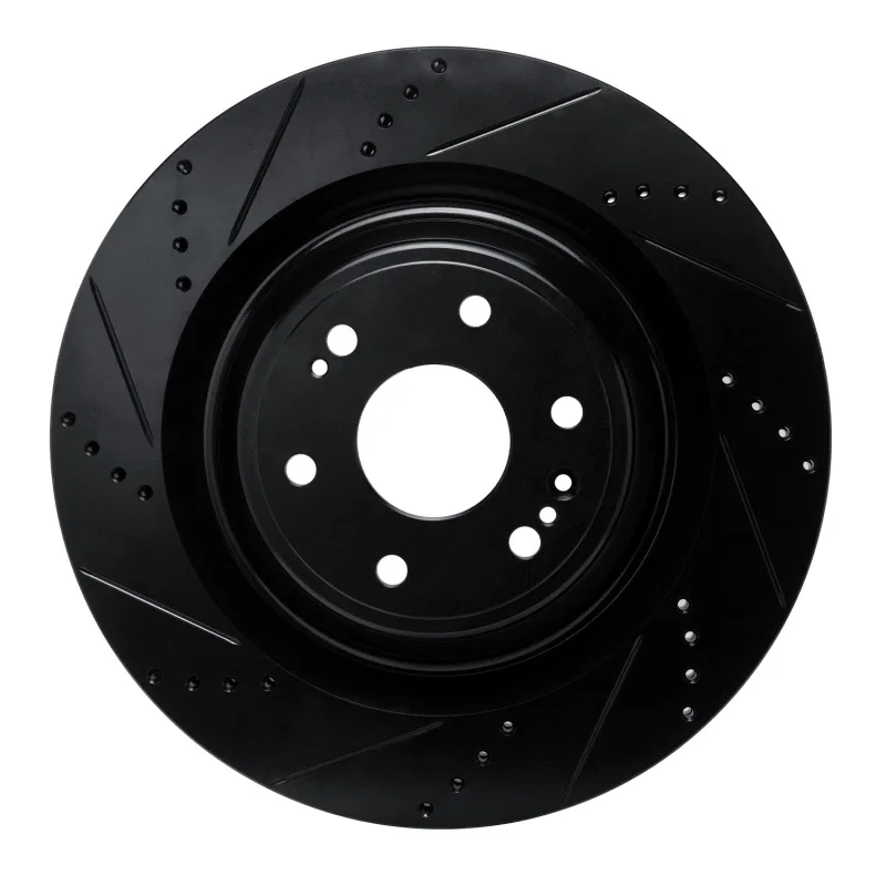 R1 Concepts 633-47086L, R1 19-25 Cadillac Escalade Front Left Drilled & Slotted Black Brake Rotor
