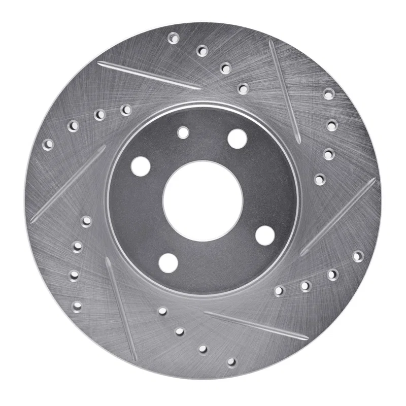 R1 Concepts 631-54002R, R1 1990-2003 Ford Escort Front Right Drilled & Slotted Silver Brake Rotor