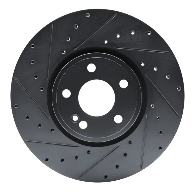 R1 Concepts 633-63185L, R1 19-25 Mercedes-Benz EQB 350 Front Left Drilled & Slotted Black Brake Rotor