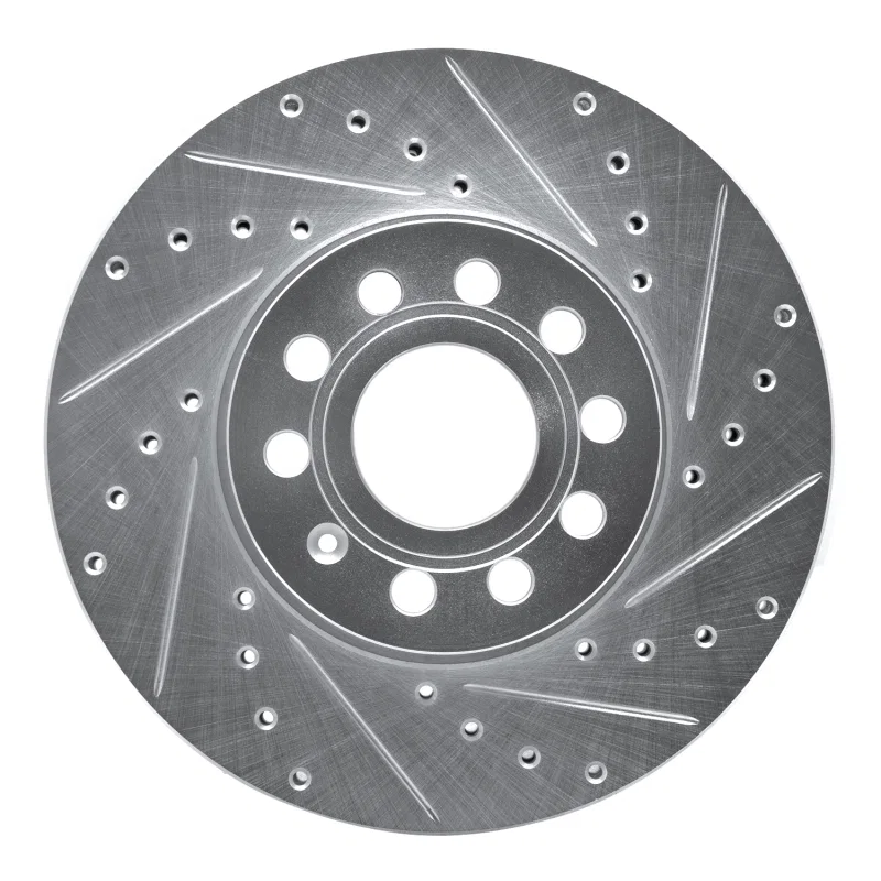 R1 Concepts 631-74028R, R1 05-25 Audi A3 (Mexico) Front Right Drilled & Slotted Silver Brake Rotor