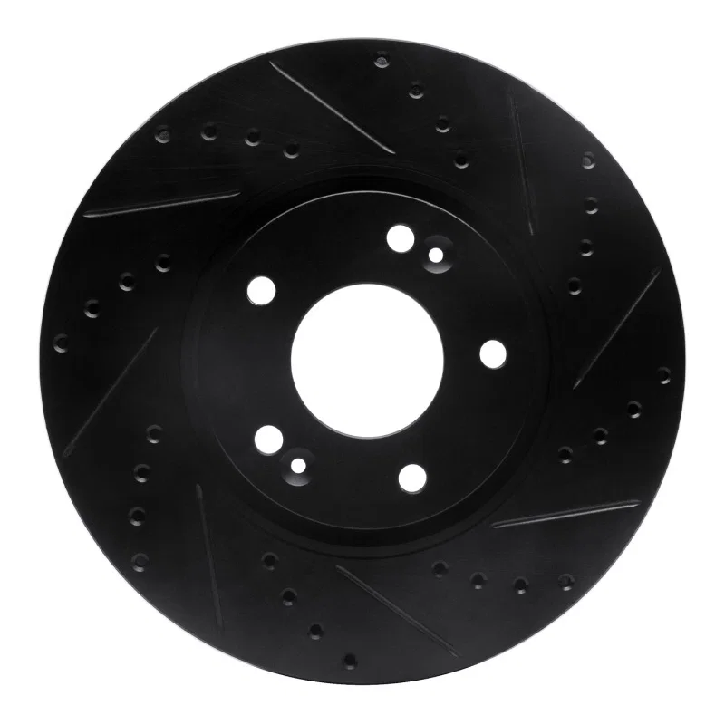 R1 Concepts 633-21016R, R1 15-19 Kia Soul EV Front Right Drilled & Slotted Black Brake Rotor
