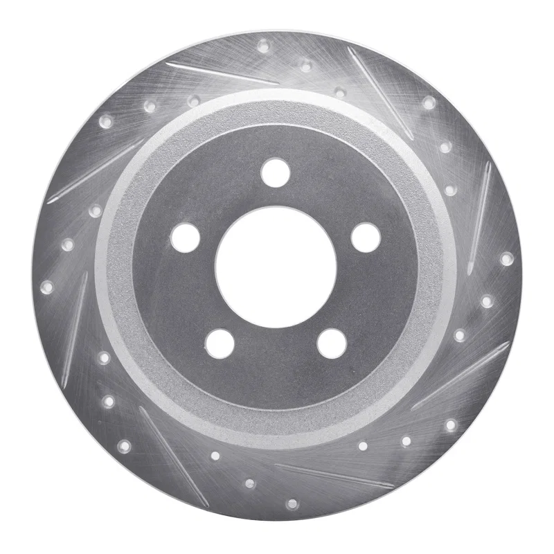 R1 Concepts 631-42019L, R1 07-12 Dodge Nitro Rear Left Drilled & Slotted Silver Brake Rotor