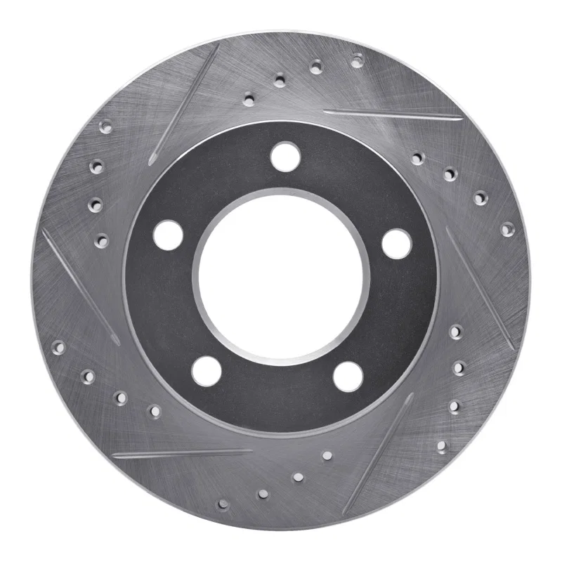 R1 Concepts 631-42017L, R1 76-86 Jeep Scrambler Front Left Drilled & Slotted Silver Brake Rotor