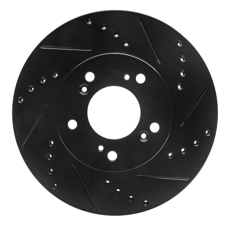 R1 Concepts 633-59040R, R1 91-01 Acura Integra Front Right Drilled & Slotted Black Brake Rotor