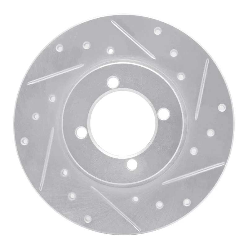 R1 Concepts 631-43000R, R1 74-87 Dodge COLT Front Right Drilled & Slotted Silver Brake Rotor