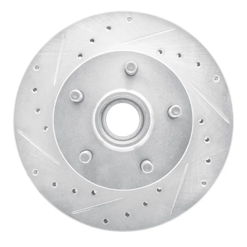 R1 Concepts 631-54166R, R1 98-02 Ford Ranger (USA/Canada) Front Right Drilled & Slotted Silver Brake Rotor