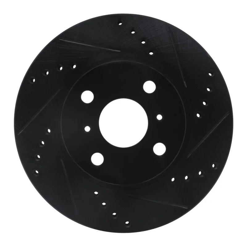 R1 Concepts 633-76078R, R1 06-19 Scion IQ Front Right Drilled & Slotted Black Brake Rotor
