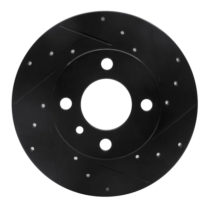 R1 Concepts 633-31006R, R1 77-83 BMW 320I (USA/Canada) Front Right Drilled & Slotted Black Brake Rotor