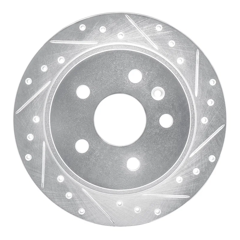 R1 Concepts 631-45015R, R1 11-16 Buick Regal Rear Right Drilled & Slotted Silver Brake Rotor