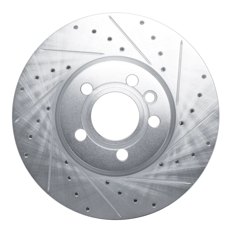 R1 Concepts 631-74046R, R1 01-03 Volkswagen EuroVan Front Right Drilled & Slotted Silver Brake Rotor