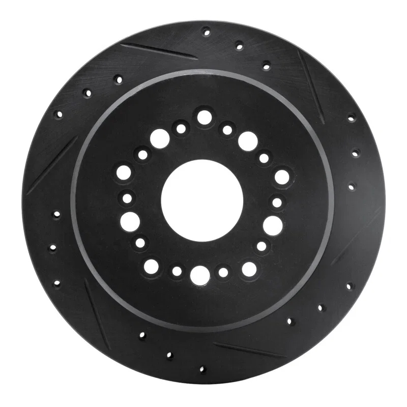 R1 Concepts 633-75004R, R1 92-98 Lexus SC300 Rear Right Drilled & Slotted Black Brake Rotor