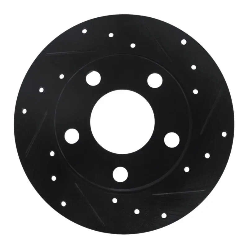 R1 Concepts 633-74014R, R1 96-05 Audi A4 Quattro Rear Right Drilled & Slotted Black Brake Rotor
