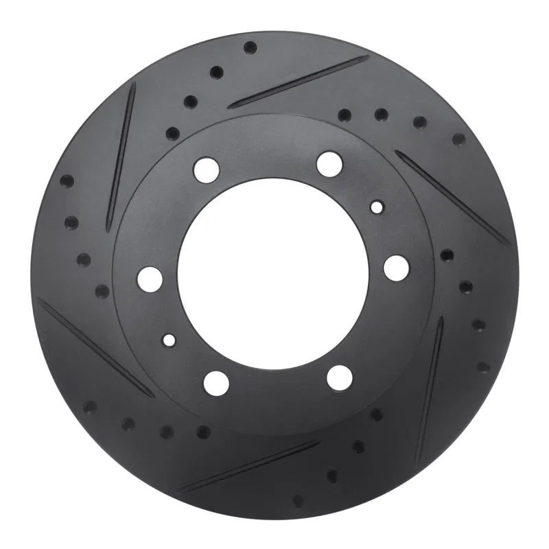 R1 Concepts 633-92069L, R1 09-15 Toyota Hilux (Mexico) Front Left Drilled & Slotted Black Brake Rotor