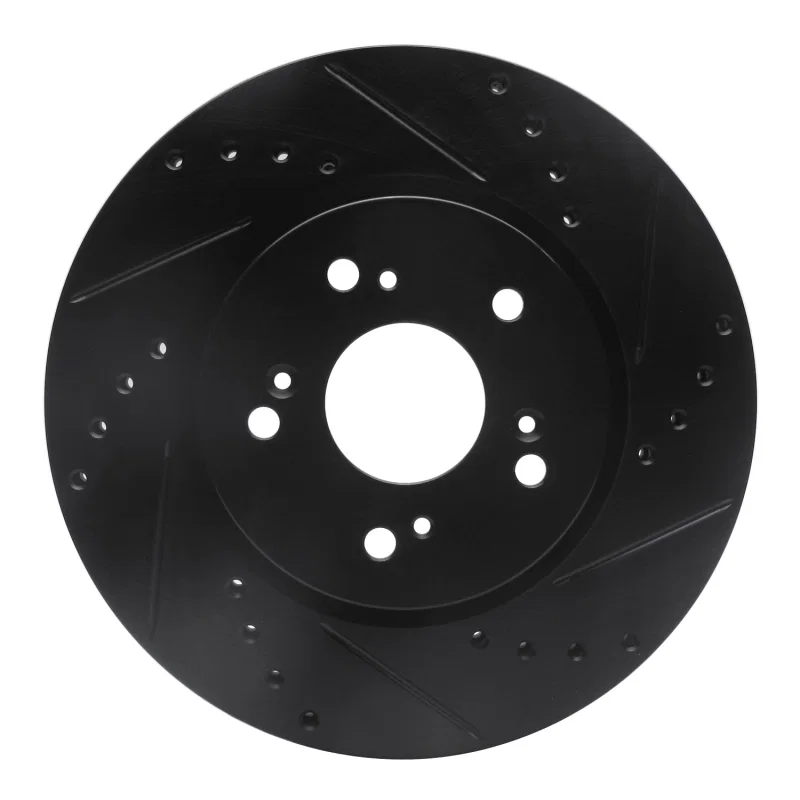R1 Concepts 633-59055R, R1 07-16 Acura RDX Front Right Drilled & Slotted Black Brake Rotor