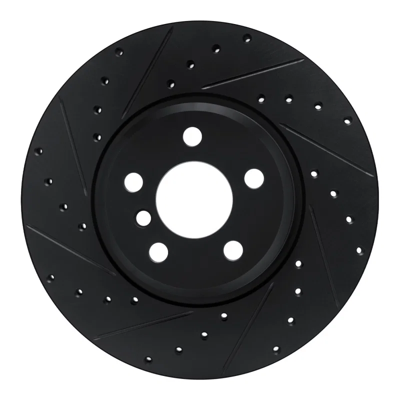 R1 Concepts 633-31171L, R1 18-25 BMW 430I xDrive Gran Coupe Front Left Drilled & Slotted Black Brake Rotor