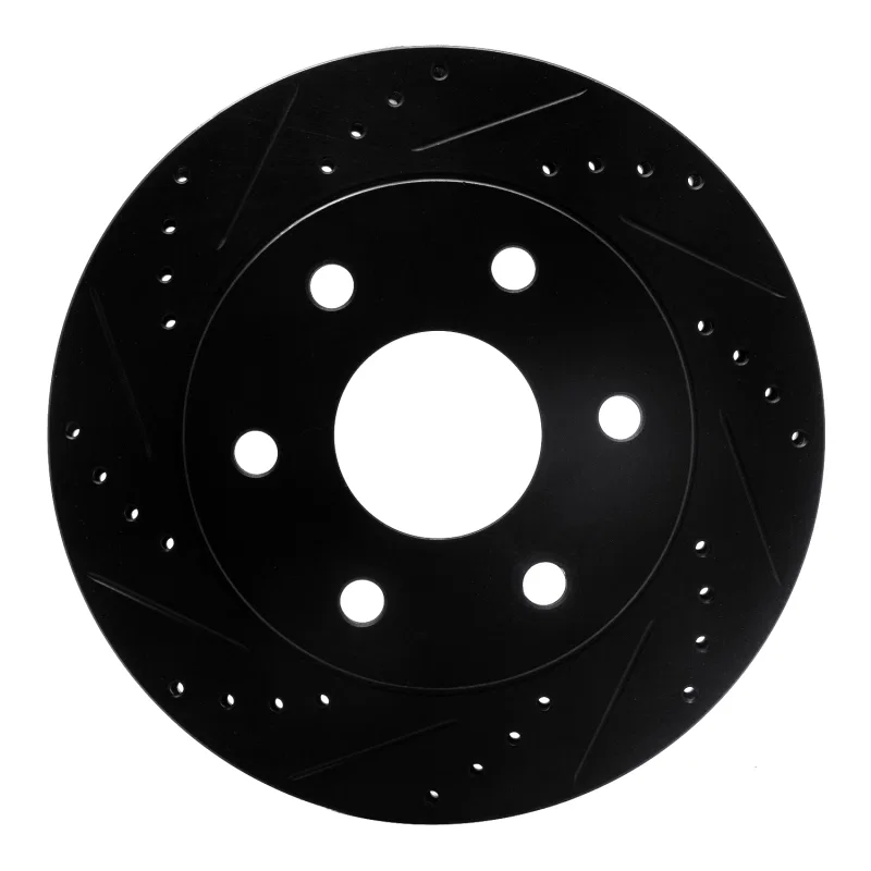 R1 Concepts 633-48036L, R1 99-08 Cadillac Escalade ESV Front Left Drilled & Slotted Black Brake Rotor