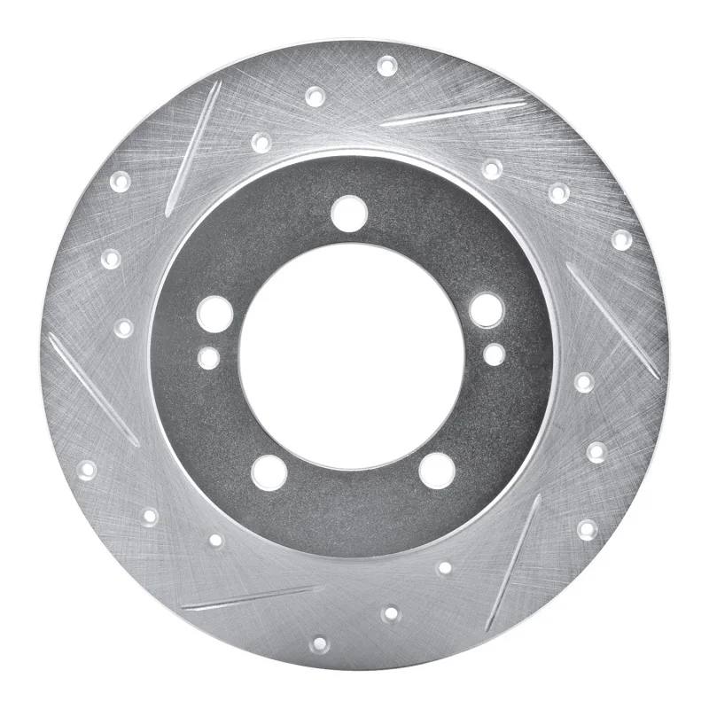 R1 Concepts 631-72012L, R1 90-94 Eagle TALON Rear Left Drilled & Slotted Silver Brake Rotor